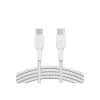 Cabo trançado USB-C para USB-C 1 m branco