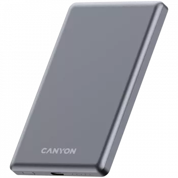 Canyon OnPower 505 - Powerbank - 5.000 mAh - entrada USB-C - saída USB-C PD 20W + Wireless Magnet 1