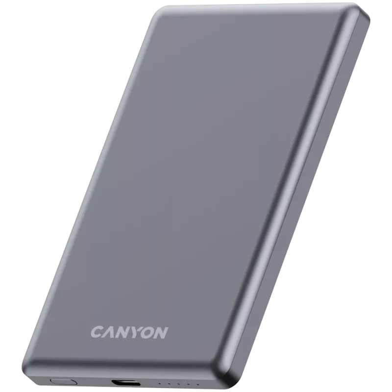 Canyon OnPower 505 - Powerbank - 5.000 mAh - entrada USB-C - saída USB-C PD 20W + Wireless Magnet 1