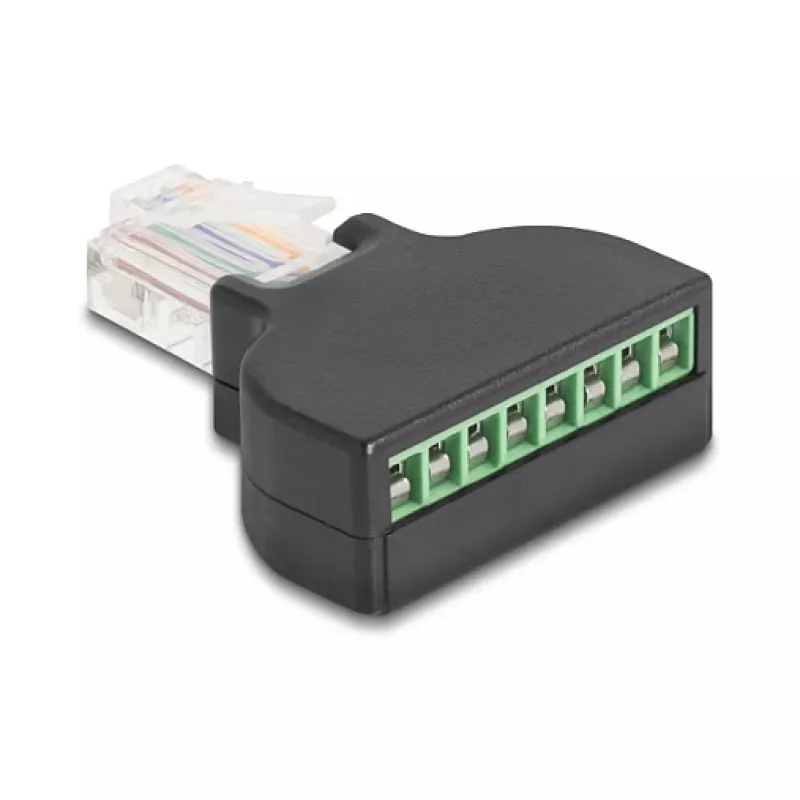 Adaptador de cabo DeLOCK 90654 RJ45 bloco de terminais de 8 pinos preto