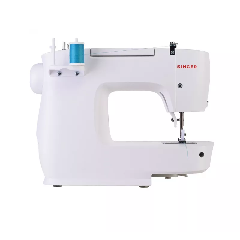 Máquina de costura semiautomática SINGER M2105 – 8 pontos, casa de botão em 4 passos, braço livre, elétrica, branca