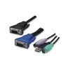 Comutador KVM Intellinet 8 portas para rack, combo USB + PS/2, On-Screen-Display, cabos incluídos (ficha europeia de 2 pinos)