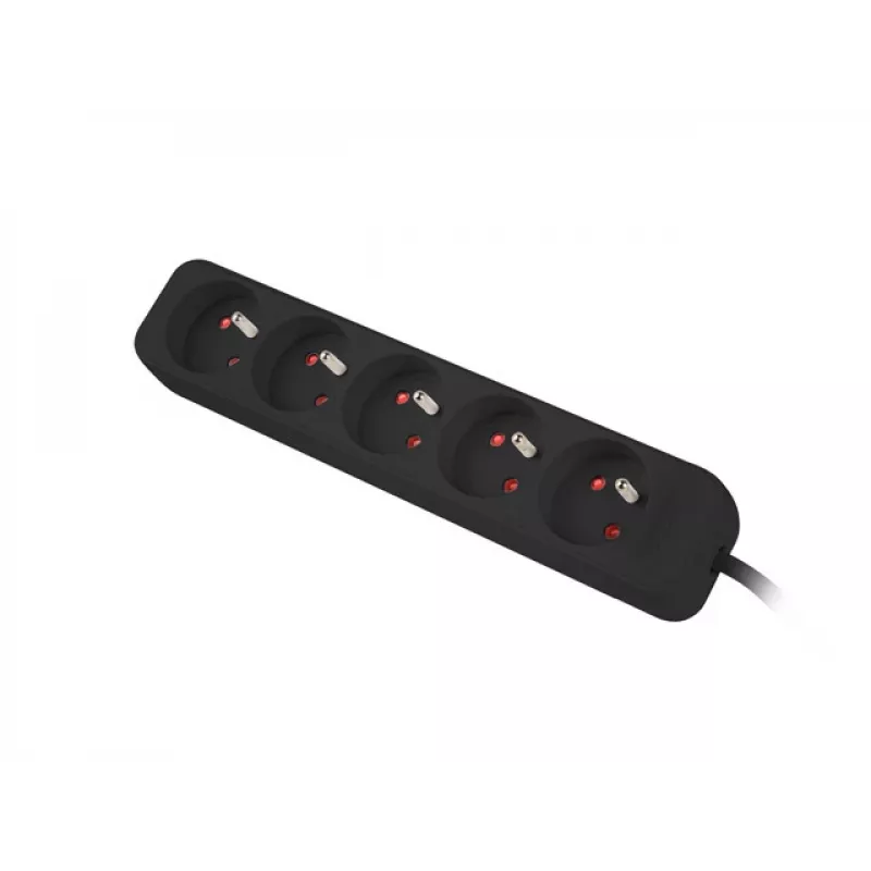 Lanberg PS0-05E-0300-BK cabo de extensão 3 m 5 saídas AC interior preto (PS0-05E-0300-BK)