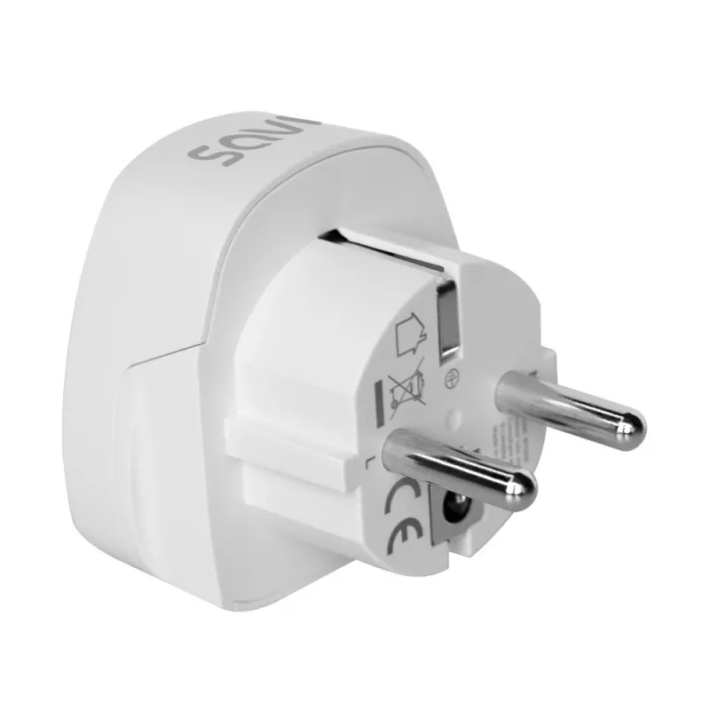 Adaptador de viagem SAVIO AP-01, tomada US – ficha EU