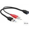 DeLOCK 83176 cabo USB USB 3.2 Gen 1 0,3 m USB A para 2 x USB A