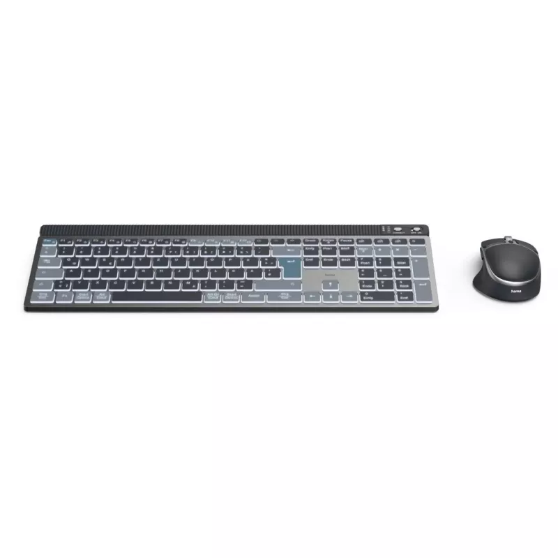 Conjunto de teclado e rato multi-dispositivo sem fios HAMA WKM-750 — preto, conectividade sem fios