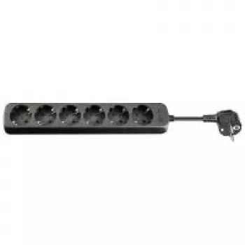 Régua de tomadas Wentronic Goobay 3 m, preto, 3 m - 6x tomada com contacto de proteção (96050)
