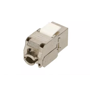 Extralink Keystone CAT6A STP RJ45 módulo keystone metálico angular, porta única