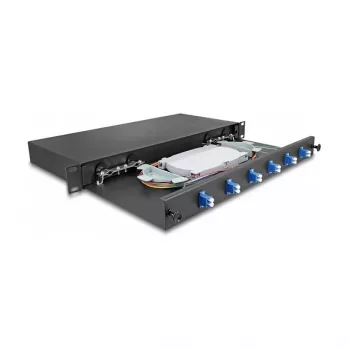 Caixa de fusão de fibra ótica DeLOCK 66997 preto metal 482x220 mm