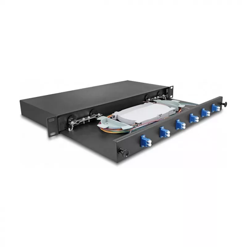 Caixa de fusão de fibra ótica DeLOCK 66997 preto metal 482x220 mm