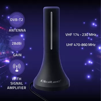 Antena de televisão QOLTEC TV DVB-T/T2 Qoltec (interior/exterior) Modelo 57065