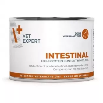 Alimento húmido para cães VETEXPERT Intestinal Lamb 200 g — dieta veterinária de suporte da digestão, cães adultos, sem glúten e sem soja