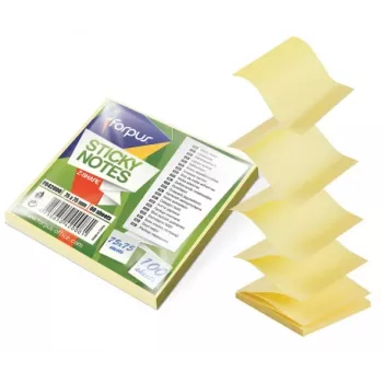 Papel de notas autocolante quadrado Forpus FO42000 amarelo 100 folhas