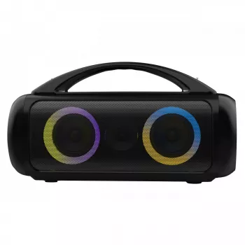 Coluna portátil MEDIA-TECH MT3184 — Bluetooth 5.3, 60W RMS, IPX5, bateria Li-Ion 16h, porta de carregamento USB-C, MicroSD, TWS, microfone, telecomando