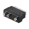 Adaptador Scart/RCA Wentronic Goobay, ficha SCART (21 polos), preto - ficha SCART (21 polos) > 3x conector fêmea RCA (50122)