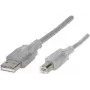 Renkforce RF-4538148 Cabo USB 3 m USB 2.0 USB A USB B Transparente (RF-4538148)