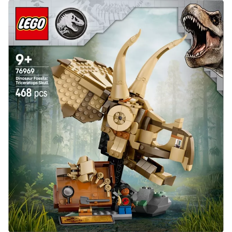 LEGO JURASSIC WORLD 76969 Fósseis de dinossauro: crânio de Triceratops