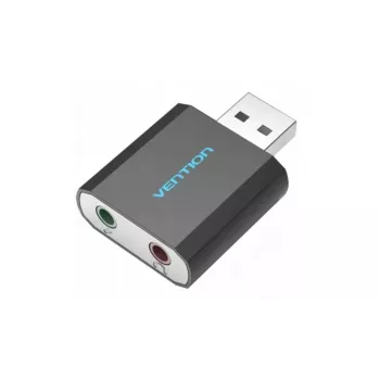 Placa de som externa USB Vention preta metal Type