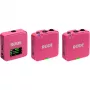 Microfone sem fios RODE Wireless GO III rosa — sistema compacto de transmissor e recetor de dois canais