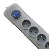 Proteção contra sobretensões Qoltec 50165 cinzento 6 tomadas AC 230 V 1,8 m