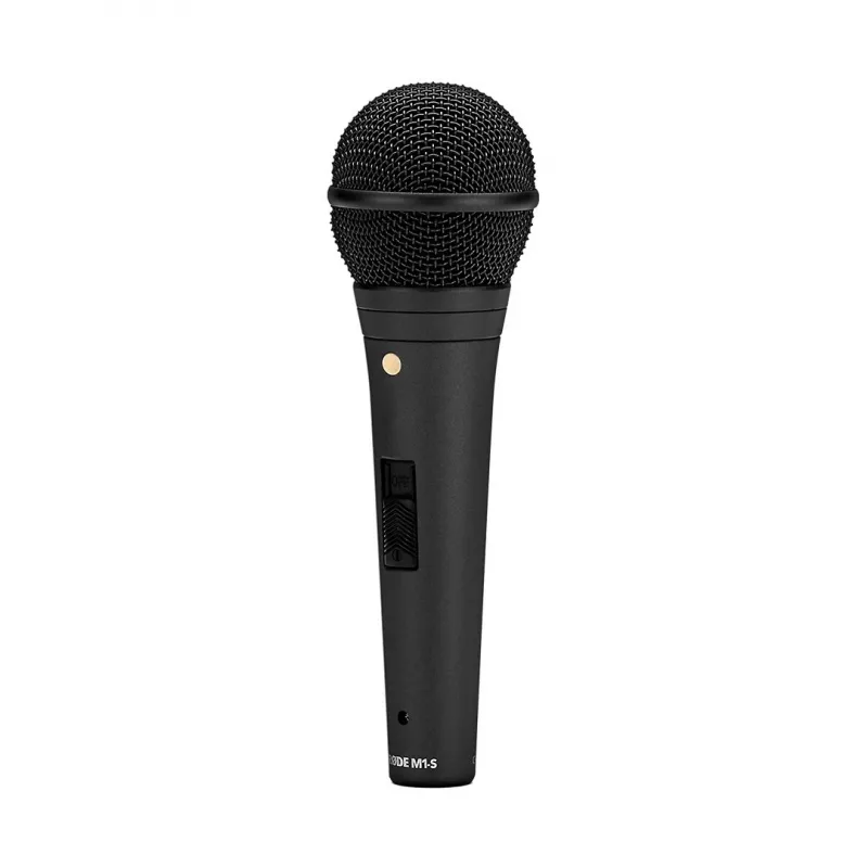 Microfone dinâmico de palco RODE M1-S — 75–18000 Hz, sensibilidade -56 dB, saída 320 Ω, 187 mm, 360 g, preto