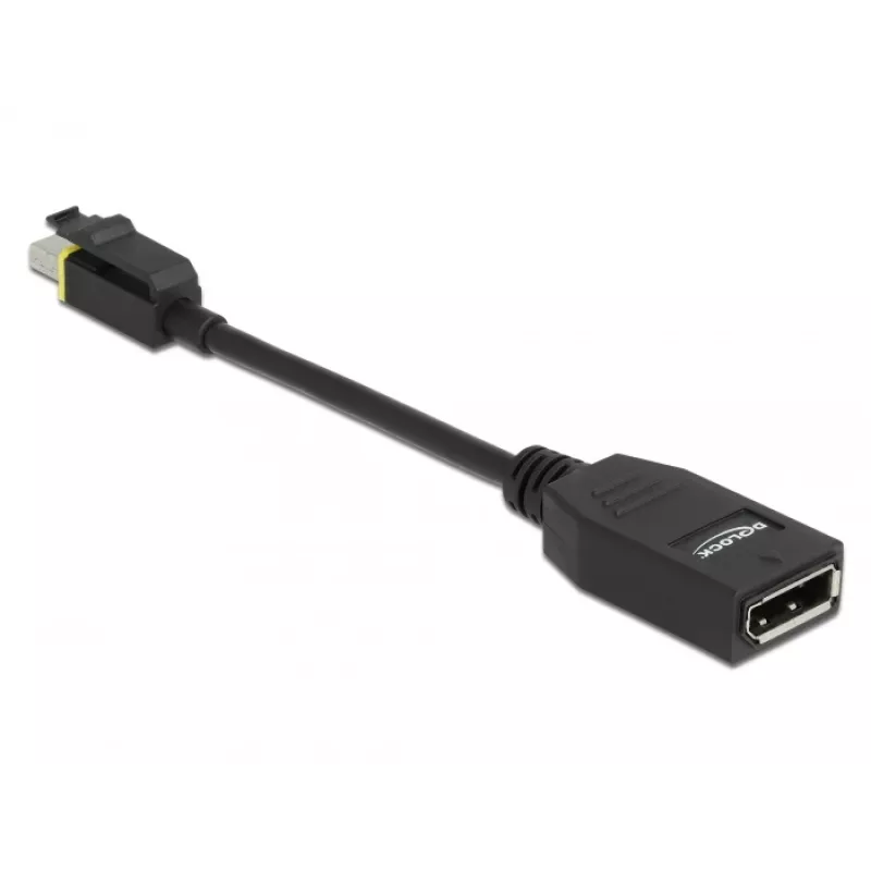 DeLOCK - Adaptador DisplayPort - Mini DisplayPort (M) com bloqueio para DisplayPort (F) - DisplayPort 1.4 - 15 cm - sem halogéneos, suporte 8K - Preto (65978)