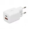 Carregador USB IBOX ILUC42W 42W (máx. 33W), 1×USB-C PD3.0, 1×USB-A QC3.0, 100–240V, branco