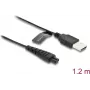 Cabo de carregamento USB DELOCK 5 V para máquina de barbear elétrica, compatível com Remington HC4250, MB4200, MB6850, série XR1330