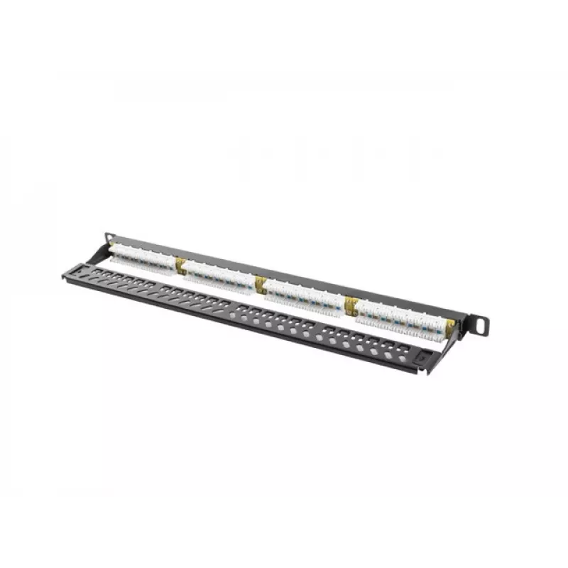 Lanberg PPU5-0024-B - RJ-45 - Cat5, Cat5e - preto - metal - montagem em rack - 0,5HE (PPU5-0024-B)