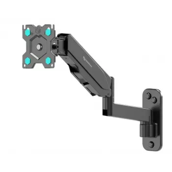 Suporte de monitor de parede ONKRON G150-B para ecrãs de 34 polegadas (86,4 cm), VESA 75x75–100x100, até 8 kg, inclinável ±35°, altura ajustável, preto