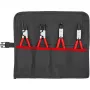 Conjunto de alicates para anéis de segurança Knipex 4 peças em estojo enrolável 19-60mm