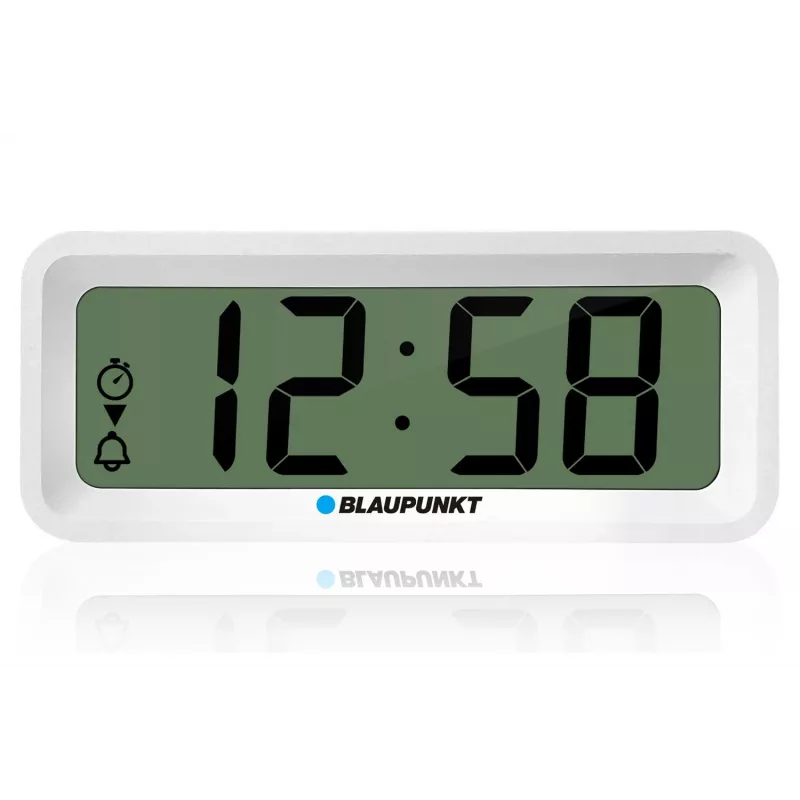 Despertador BLAUPUNKT CL04WH relógio multifunções, branco — termómetro, calendário, função soneca, 88×37×21 mm