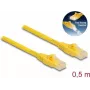 Cabo de rede DeLOCK RJ45 Cat.6A U/UTP 0,5 m amarelo