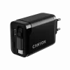 Carregador CANYON OnCharge 65RC com cabo USB-C integrado, 65 W, 1x PD, 1x QC, ficha EU, preto