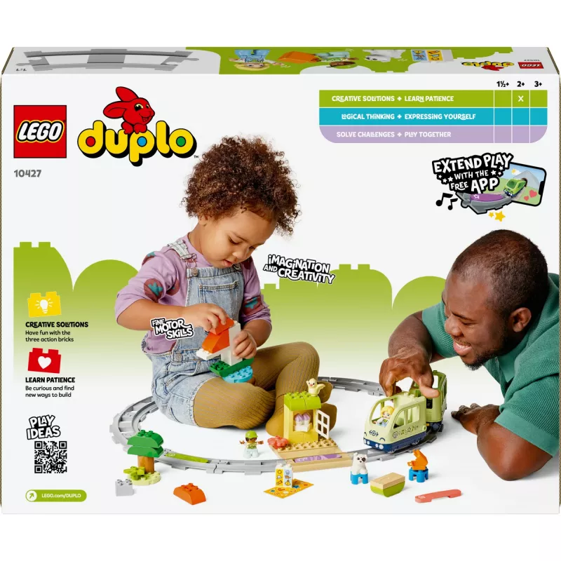 Conjunto de comboio de brincar LEGO DUPLO Aventuras interativas comboio 10427, 57 peças, 2 minifiguras, para crianças a partir dos 2 anos