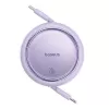 Baseus Free2Pull - cabo extensível USB-C para Lightning 20 W, 1 m (roxo)