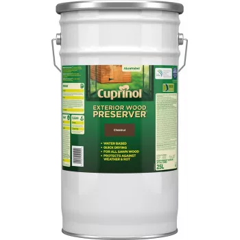 Cuprinol Exterior Wood Preserver (BP) Exterior Wood Preserver (BP) - à base de água - 25 l - castanho - 6 m²/L - 2 h - 6 h (5095364)