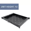 Qoltec 54509 prateleira deslizante de aço para rack, 600x600, preto