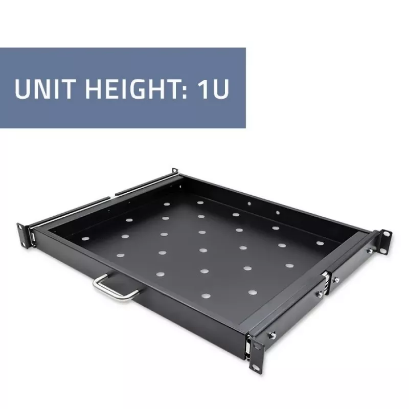 Qoltec 54509 prateleira deslizante de aço para rack, 600x600, preto