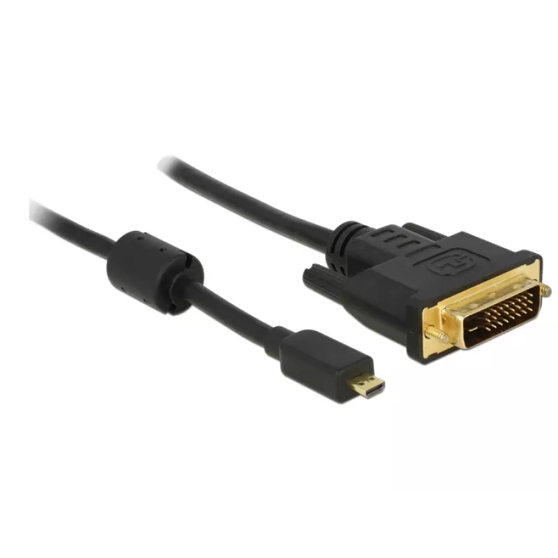 Adaptador de cabo de vídeo DeLOCK 83586 Micro-HDMI para DVI-D 2 m preto