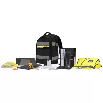 Mochila DICOTA Hi-Vis V2 preta 320x220x455mm PET TPU