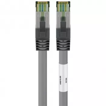 Cabo de rede Goobay CAT 8.1, S/FTP (PiMF), cinzento, 3 m - LSZH sem halogéneos, cobre AWG 24 (55138)