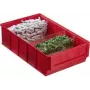 Caixa de arrumação allit 456531, 185×300×81 mm, vermelho, organizador de pequenas peças em plástico