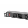 Unidade de distribuição de energia para rack LANBERG PDU-02I1908I-0200-C20-BK — 1U, 10×C13, 16A, cabo de 2 m, 19 polegadas
