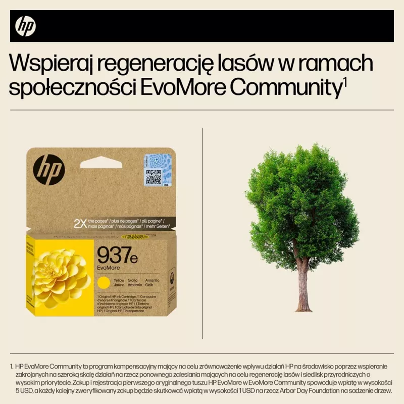 HP 937e EvoMore amarelo cartucho de tinta original