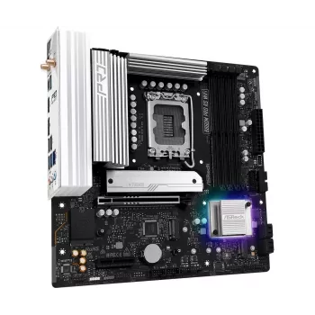 Placa-mãe ASRock B860M Pro RS WiFi — Intel B860, LGA 1851, micro ATX, DDR5, 4 DIMM, 3x M.2, 2.5Gb LAN, Wi‑Fi, Bluetooth