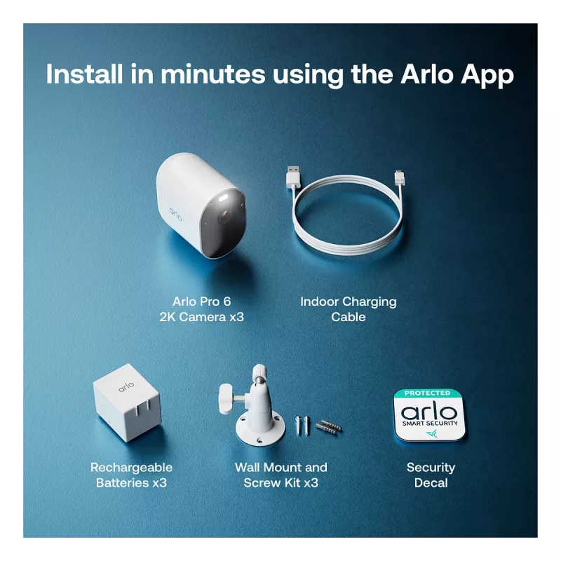 ARLO Pro 6 - Edição 2025 - Câmara de vigilância de rede - Exterior, Interior - resistente às intempéries - Cor (dia/noite)