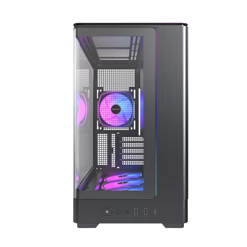 Caixa para PC Montech KING 15 PRO preto — Midi-Tower para micro ATX / Mini-ITX