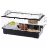 Gaiola FERPLAST Casita 100 para coelhos e porquinhos-da-índia, metal/plástico, 960×570×560 mm, taupe/branca