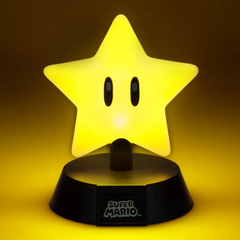 Candeeiro de mesa Paladone Super Mario Super Star Icon Light — luz noturna LED decorativa